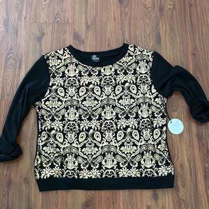 NWT Lucy Diamond black and gold oversized sweatshirt size small/medium